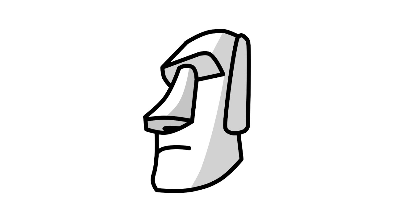 HOW TO DRAW MOAI STATUE EMOJI, MOAI STATUE ROCKS, EASY 